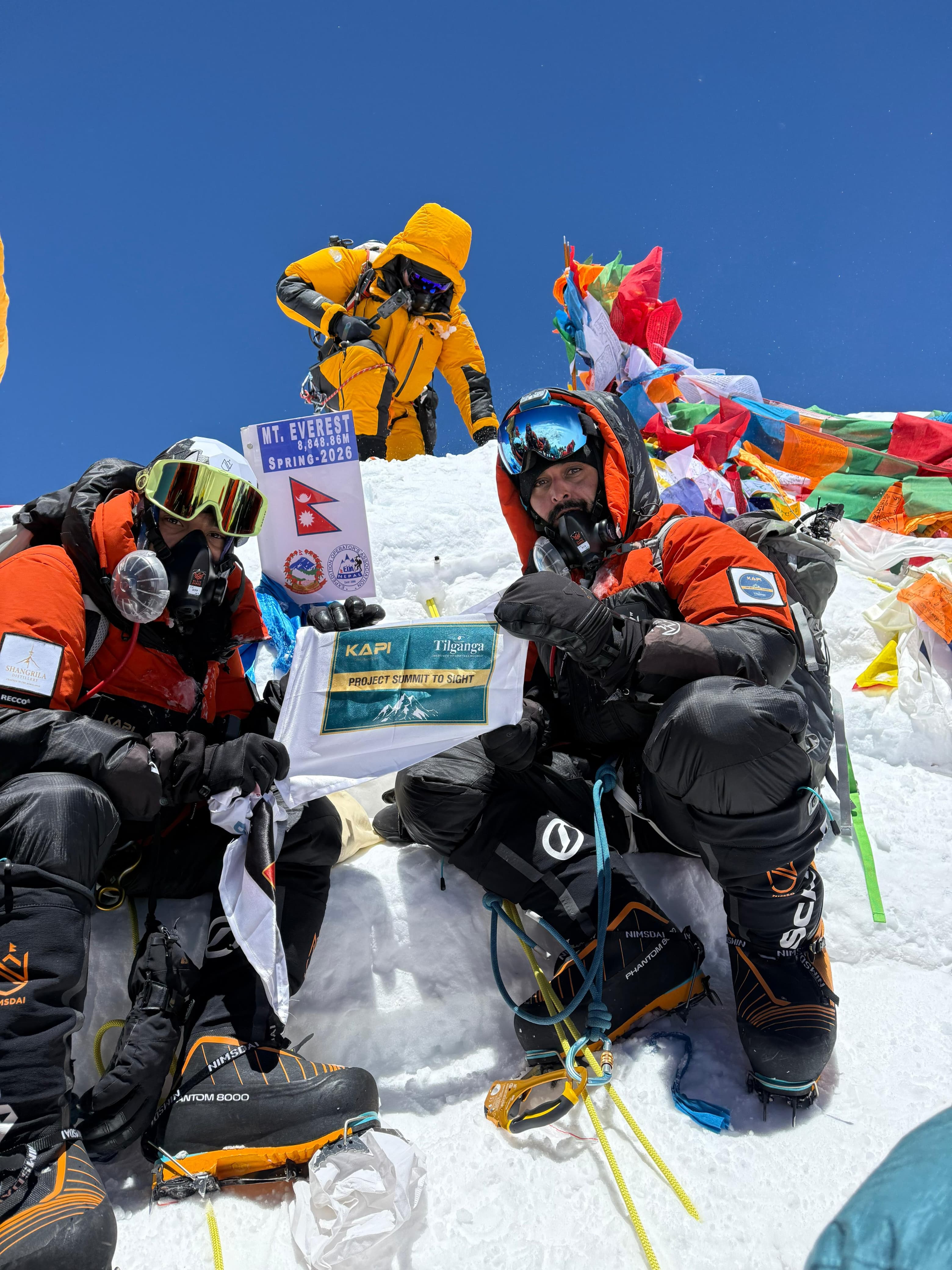 Project Summit to Sight banner shown on Mount Everest